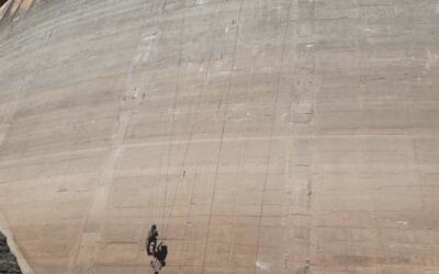 Travaux sur le barrage de Fabrèges