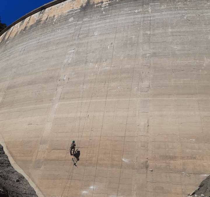 Travaux sur le barrage de Fabrèges