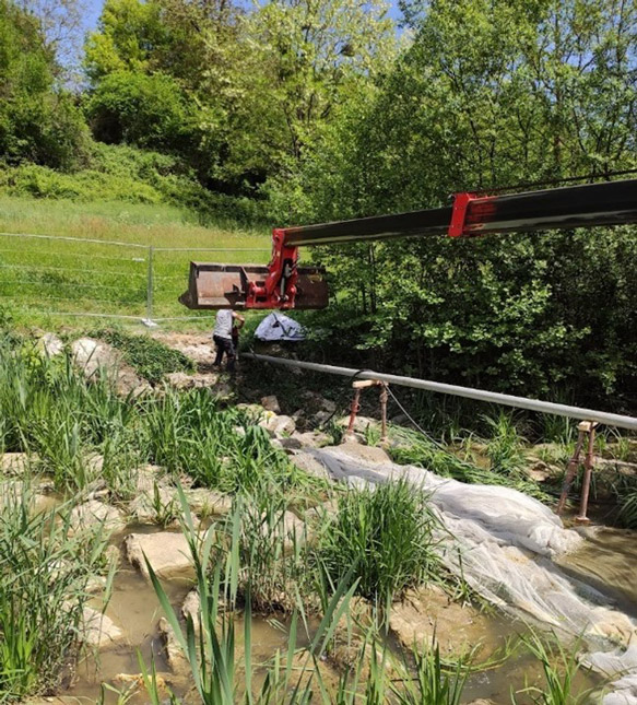 Démolition d'une passerelle