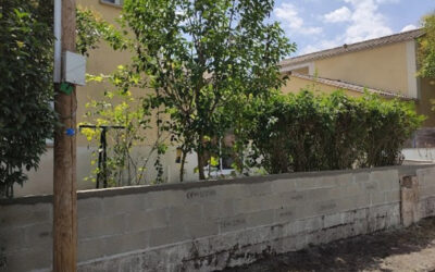 Extension de terrasse, réalisation de muret, ajout de terre végétale