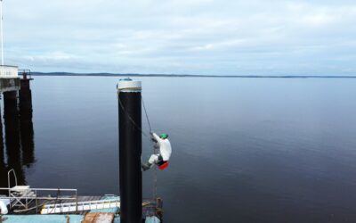 Peinture des pontons et des ducs d’Albe de la jetée Thiers d’Arcachon